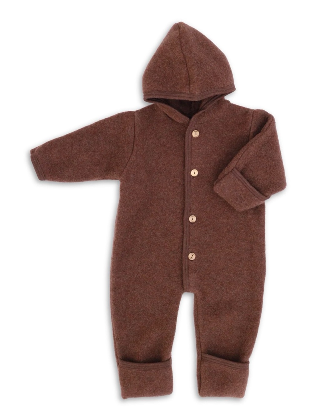 Engel Hooded wool fleece overall